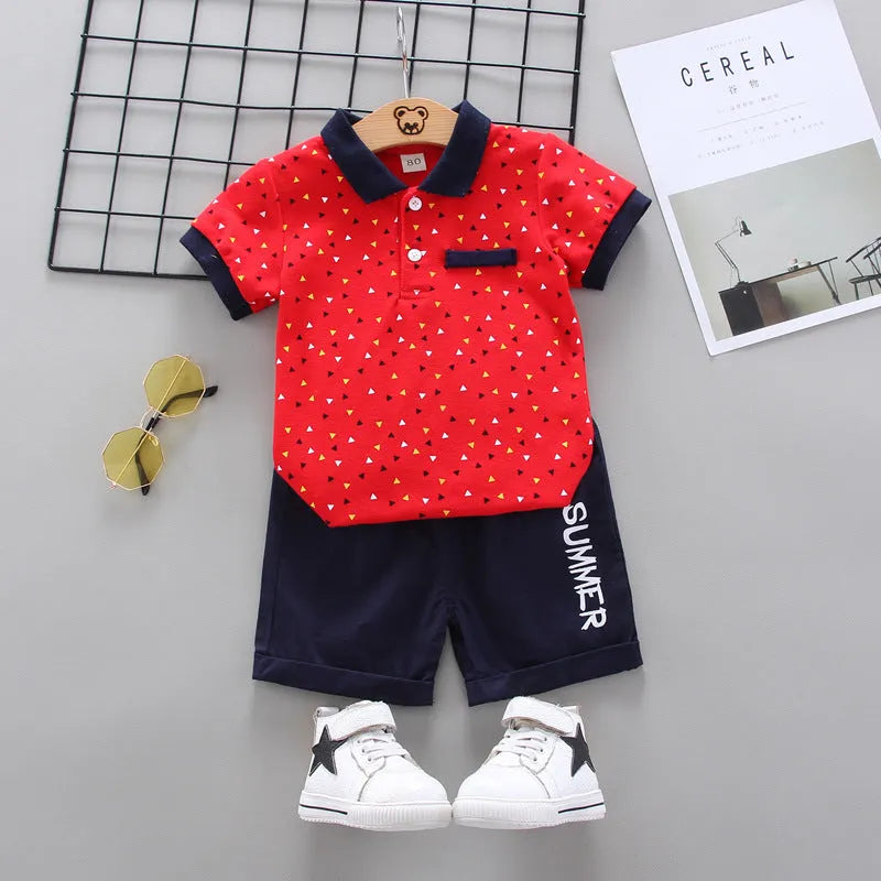 Short-Sleeved Cartoon Two-Piece Children's Clothing - Enfance-Heureuse