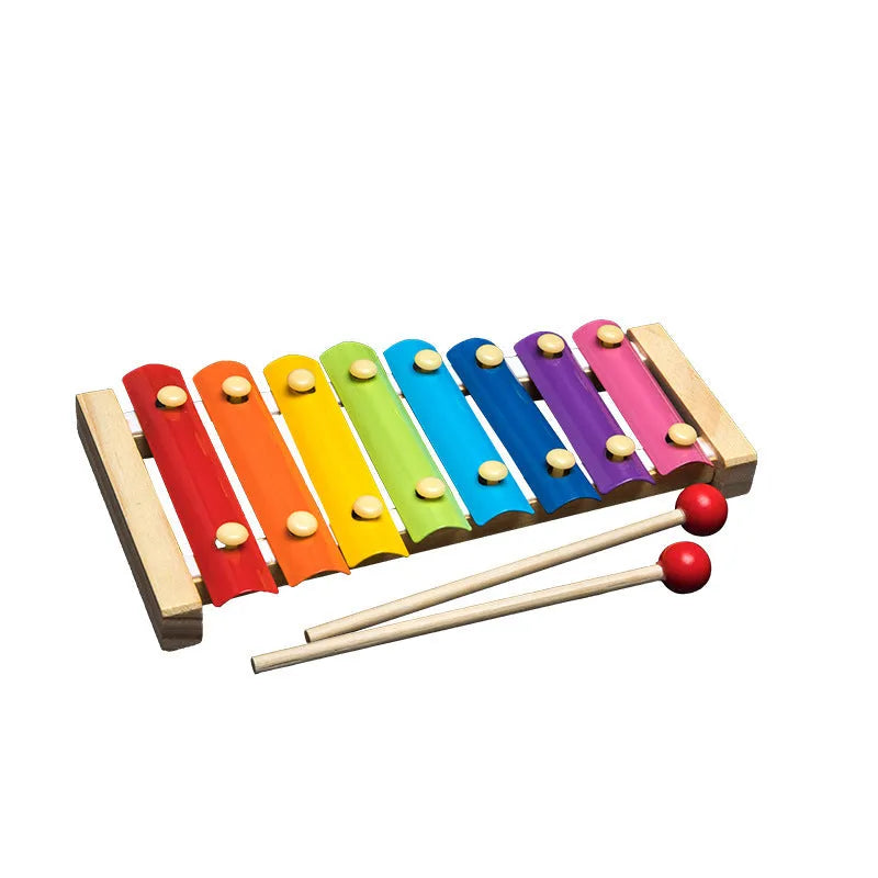 Jouets en bois Hochets Jouet Éducatif Arc-En-Blocs Montessori Bébé Coloré Enfants Musique - Enfance-Heureuse