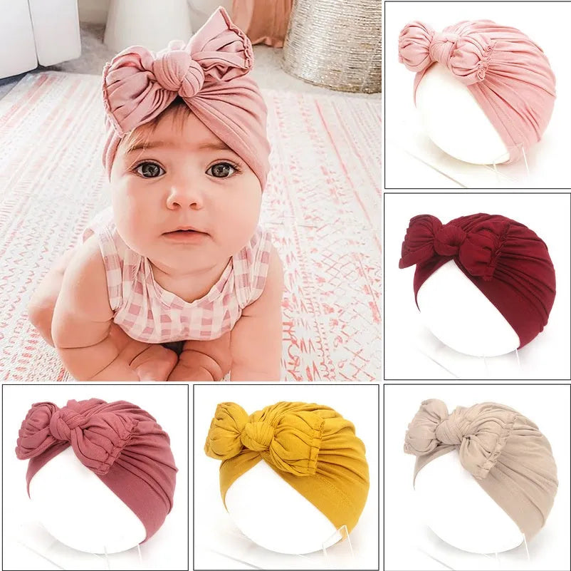 Mignon Bébé Chapeau Nouveau-Né Doux Bébé Fille Chapeau Turban Infantile Bébé enfant Capuchon Bonnet Headwraps - Enfance-Heureuse