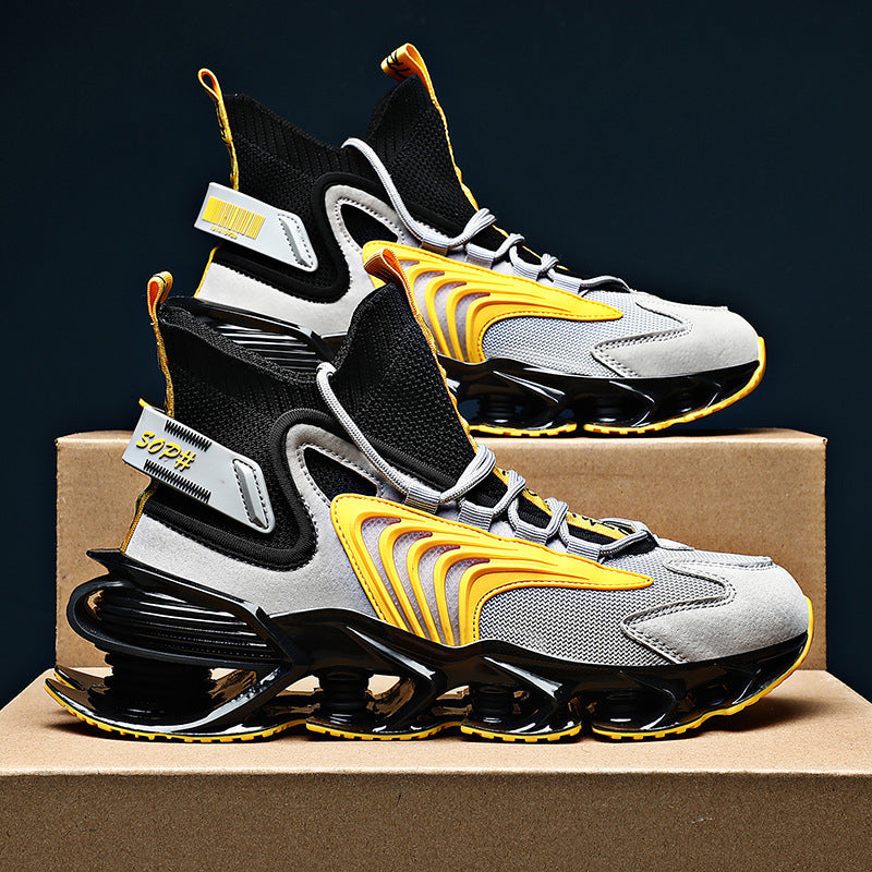 Breathable Fly Woven Mesh High-top Thick-soled Old Shoes Casual Sports Socks Running Shoes - Enfance-Heureuse