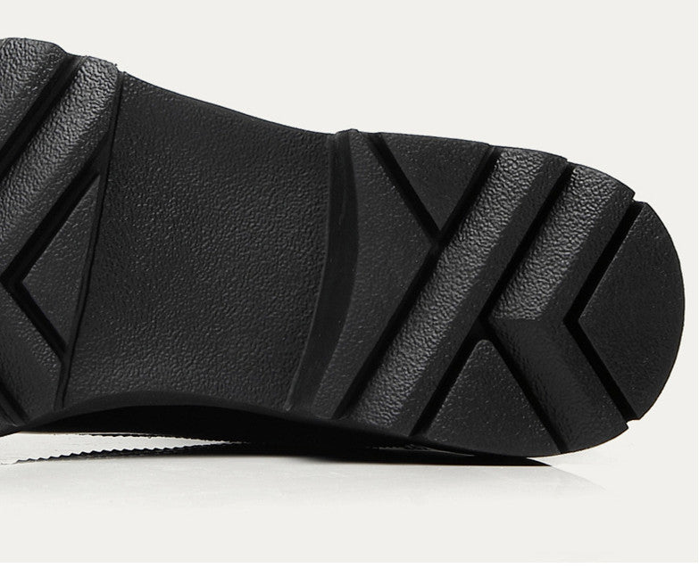 Leather Martin Boots Thick-soled British High-top Increase Leather Shoes - Enfance-Heureuse