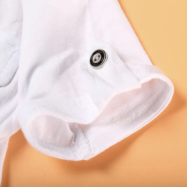 Trois-Pièce Garçon À Manches Courtes T-Shirt Denim Pantalon Et Écharpe - Enfance-Heureuse