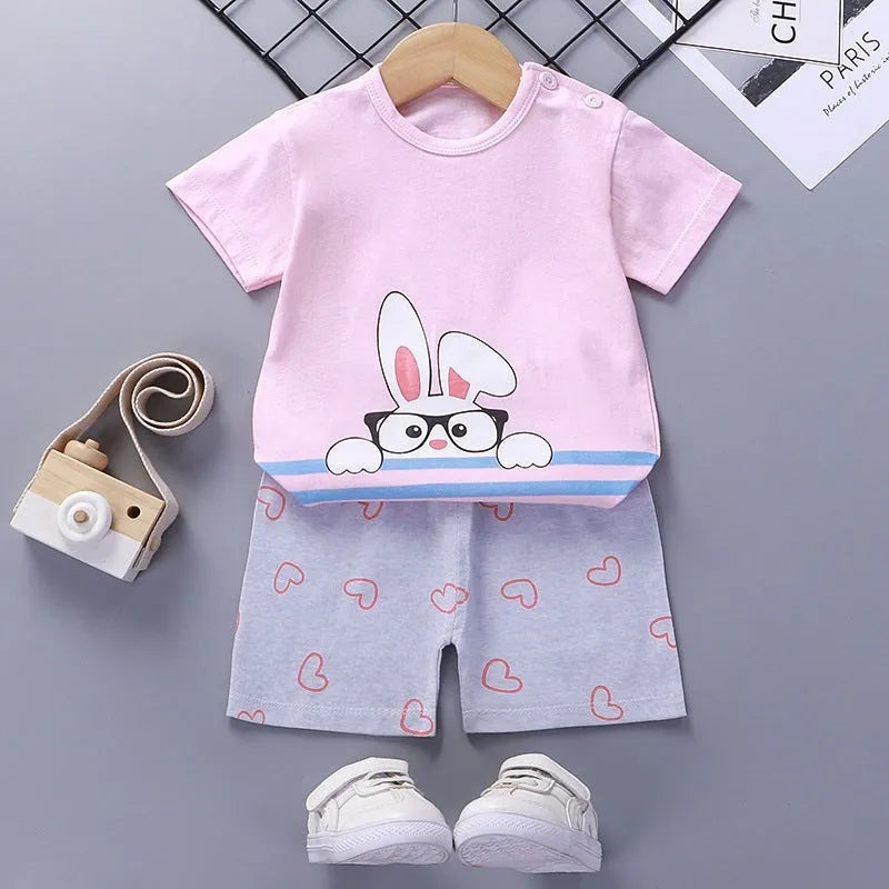 Vêtements d'été pour bébés et jeunes enfants 1-2-3-4-5-6 ans T-shirt Shorts bébé - Enfance-Heureuse