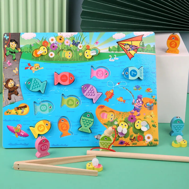 Jouets Educatifs En Bois Montessori Pour Enfants, Planche Occupee, Peche, Maths, Jouet Prescolaire, Cadeau Du Nouvel An - Enfance-Heureuse