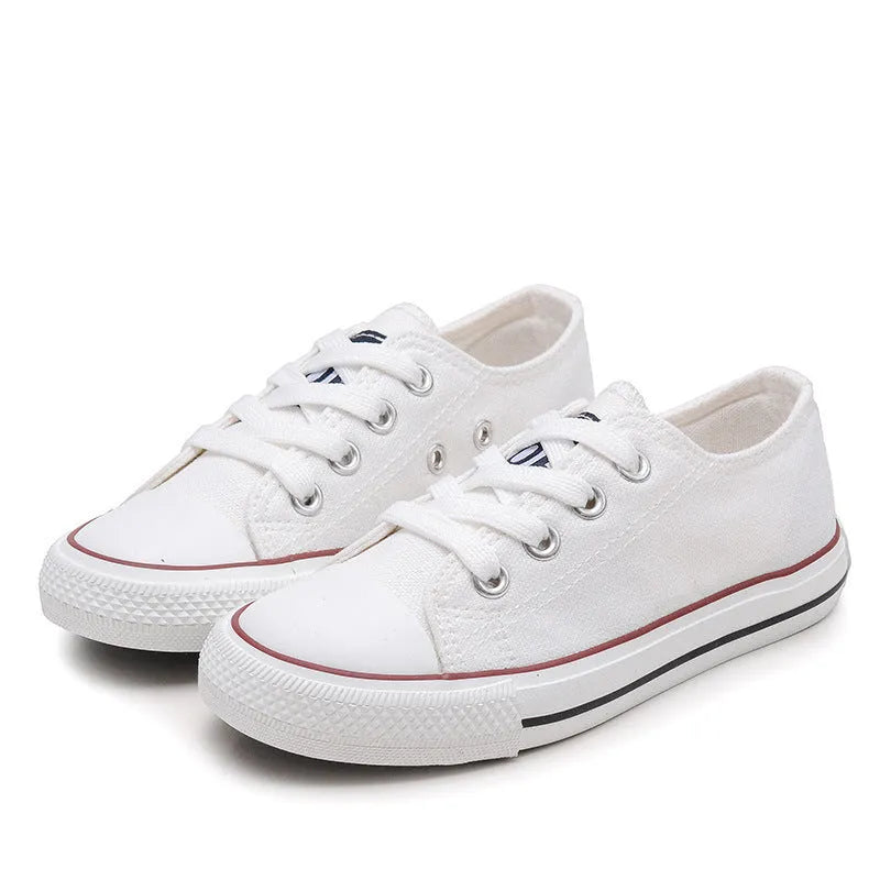 Dentelle-Up Blanc Chaussures Pour Garçons Et Filles - Enfance-Heureuse