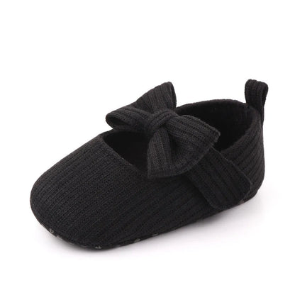 Bowknot De Laine Tricot Bébé Chaussures Mocassins Princesse Chaussures Bébé Chaussures - Enfance-Heureuse