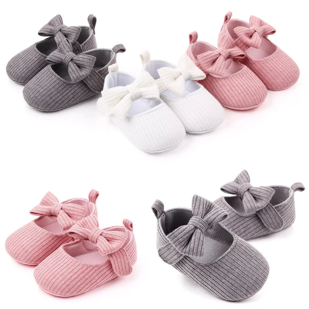 Bowknot De Laine Tricot Bébé Chaussures Mocassins Princesse Chaussures Bébé Chaussures - Enfance-Heureuse