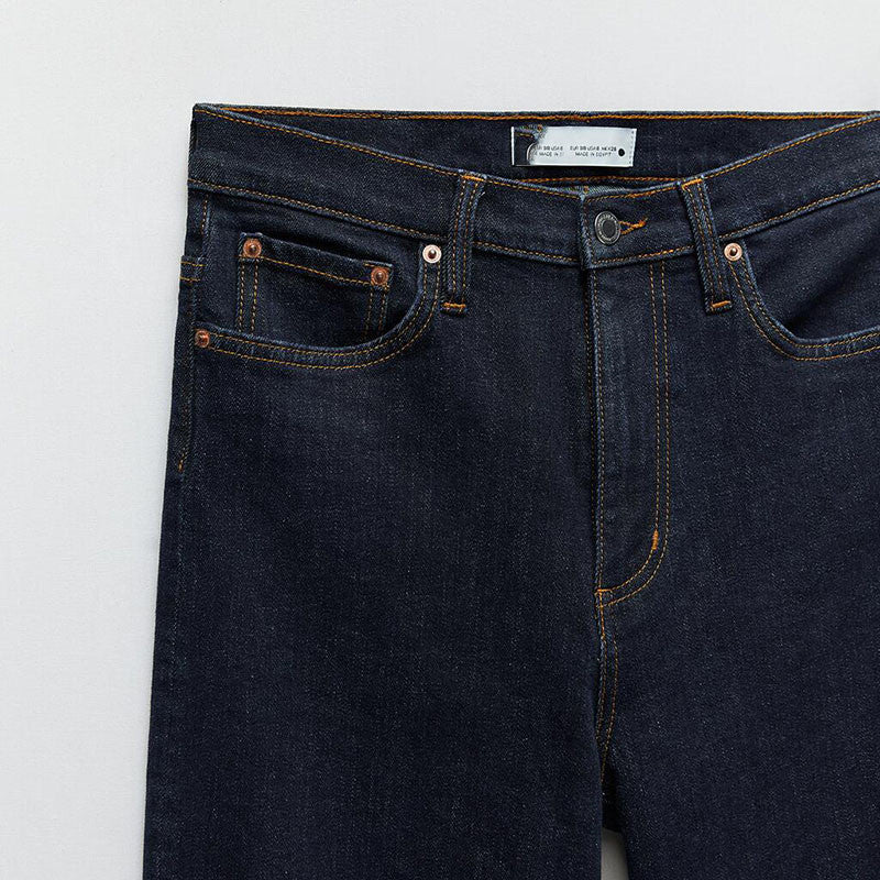 Casual High-rise Rolled-up Wide-leg Jeans - Enfance-Heureuse