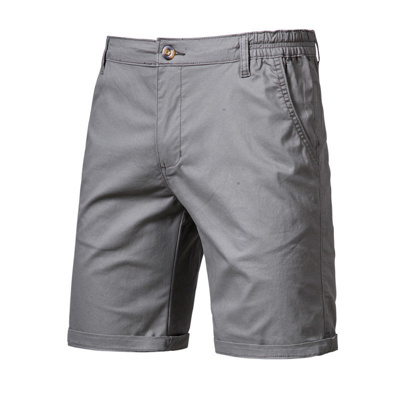 Men's Casual Solid Color Slim Fit Straight Shorts - Enfance-Heureuse