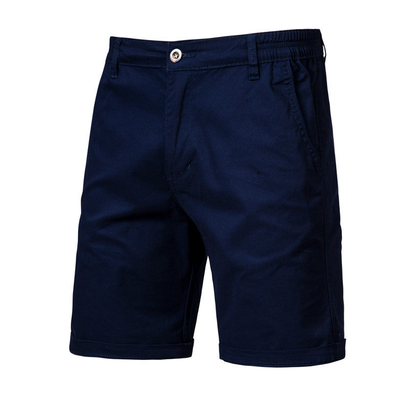 Men's Casual Solid Color Slim Fit Straight Shorts - Enfance-Heureuse