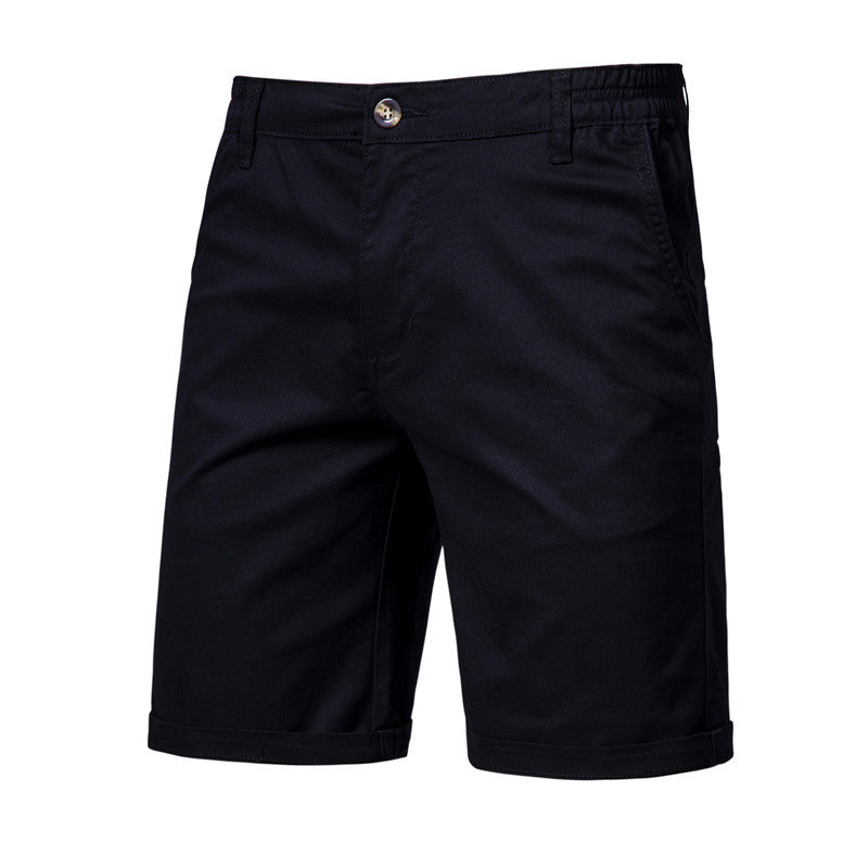 Men's Casual Solid Color Slim Fit Straight Shorts - Enfance-Heureuse