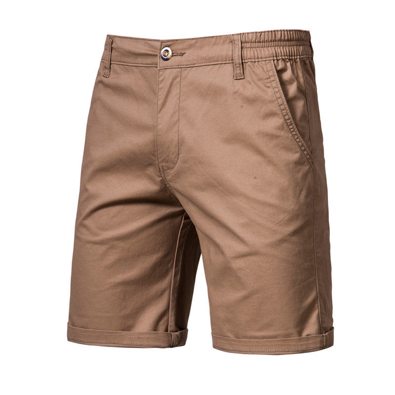Men's Casual Solid Color Slim Fit Straight Shorts - Enfance-Heureuse