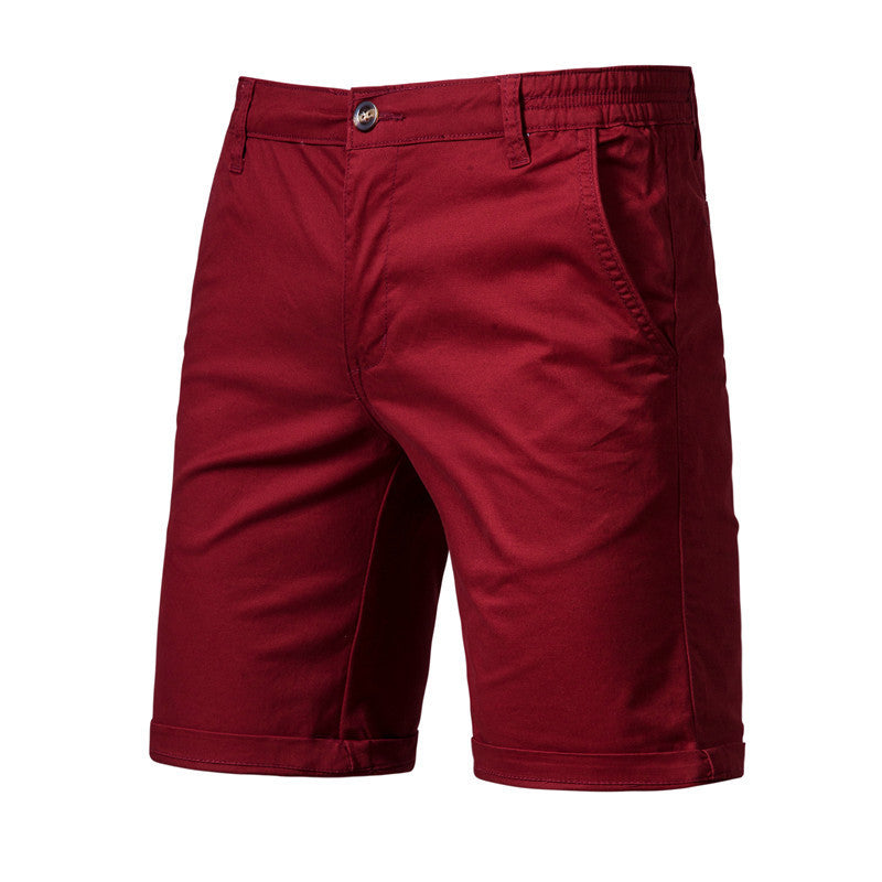 Men's Casual Solid Color Slim Fit Straight Shorts - Enfance-Heureuse