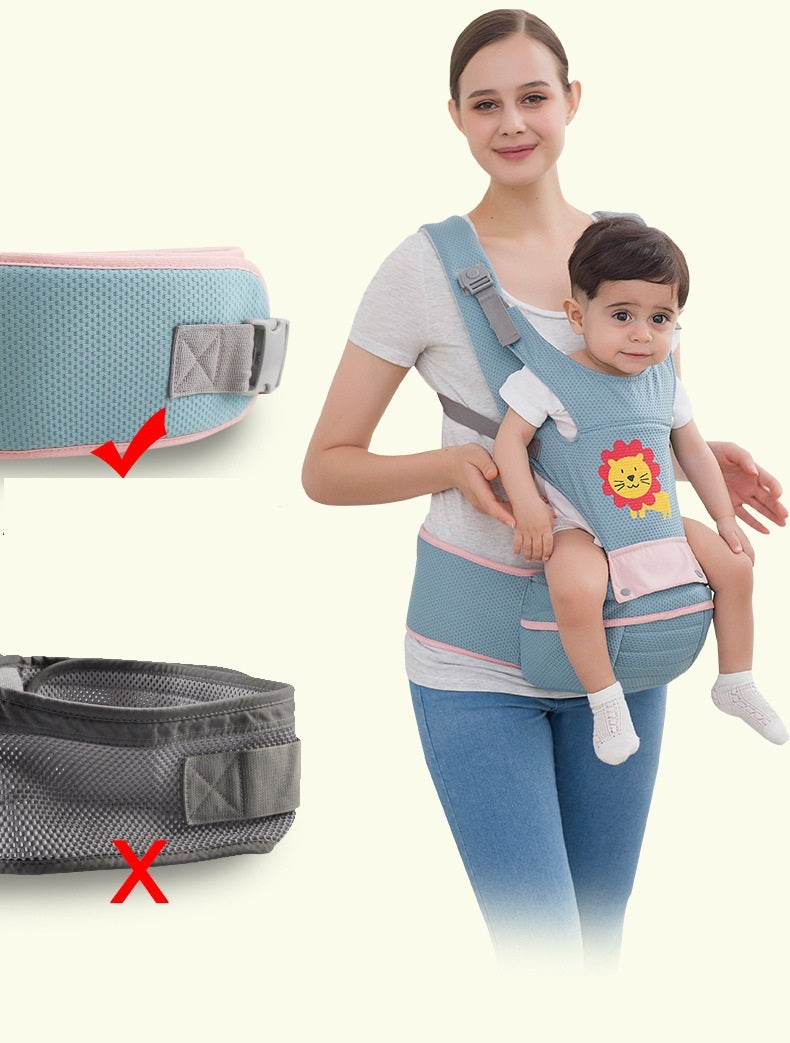 Newborn Baby Carrier Women Multifunctional Baby Carrier Baby Waist Stool Cotton T Shirts Dad Hands Free Baby Kangaroo Packet - Enfance-Heureuse