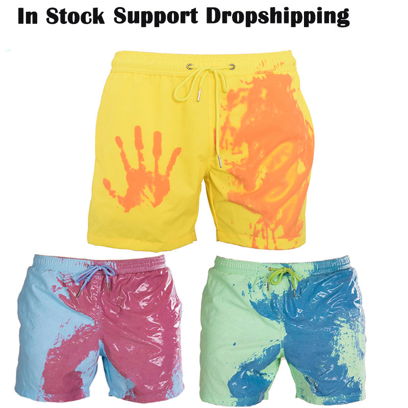 Magical Change Color Beach Shorts Summer Men Swimming Trunks Swimwear Swimsuit Quick Dry bathing shorts Beach Pant - Enfance-Heureuse