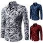 Autumn and Winter Mens Shirt Printed Casual Long Sleeved Shirt Slim Fit Male Social Dress Shirt For Men - Enfance-Heureuse