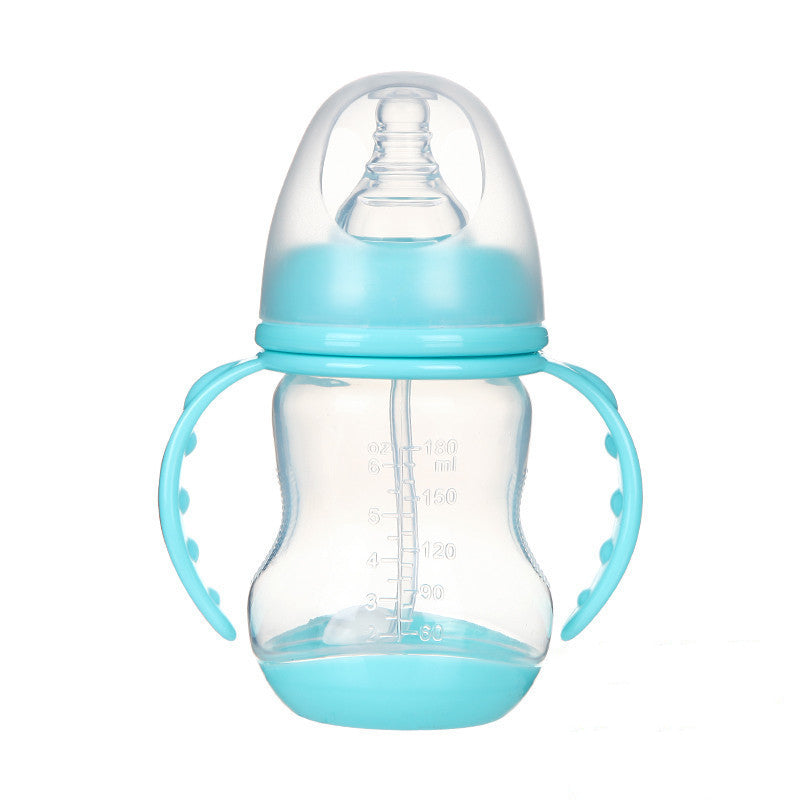 Wide Caliber PP Baby Bottle Anti-colic With Handle Straw Baby Feeding Bottle 180 240ML Optional Bulk - Enfance-Heureuse