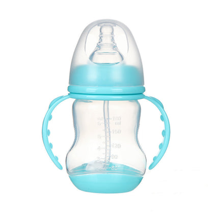 Wide Caliber PP Baby Bottle Anti-colic With Handle Straw Baby Feeding Bottle 180 240ML Optional Bulk - Enfance-Heureuse