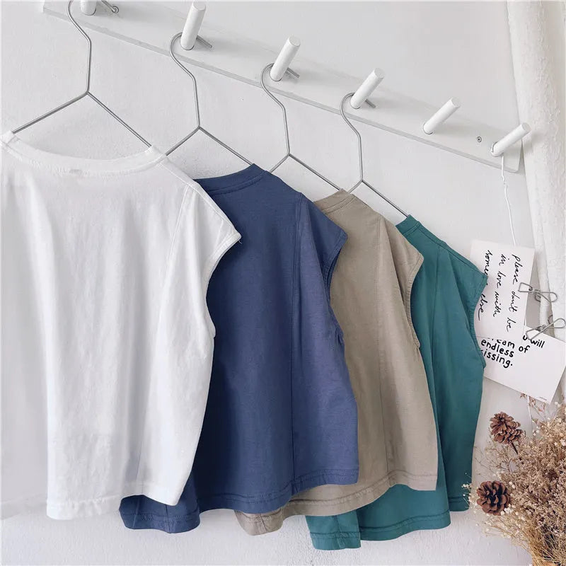 Summer Vest Children'S Sleeveless T-Shirt Children'S Summer Thin Section - Enfance-Heureuse