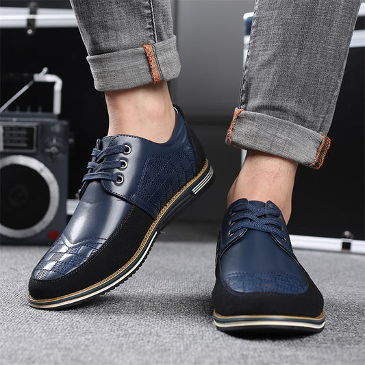 Autumn Men's Casual Shoes 46 Yards Large Size Lace-up Single Shoes Breathable British Driving Shoes Mens Shoes Single Shoes - Enfance-Heureuse