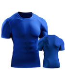 Mens Muscle Hooded Hoodies Short Sleeve T-shirt Sports GYM Slim Fit Tops Blouse - Enfance-Heureuse