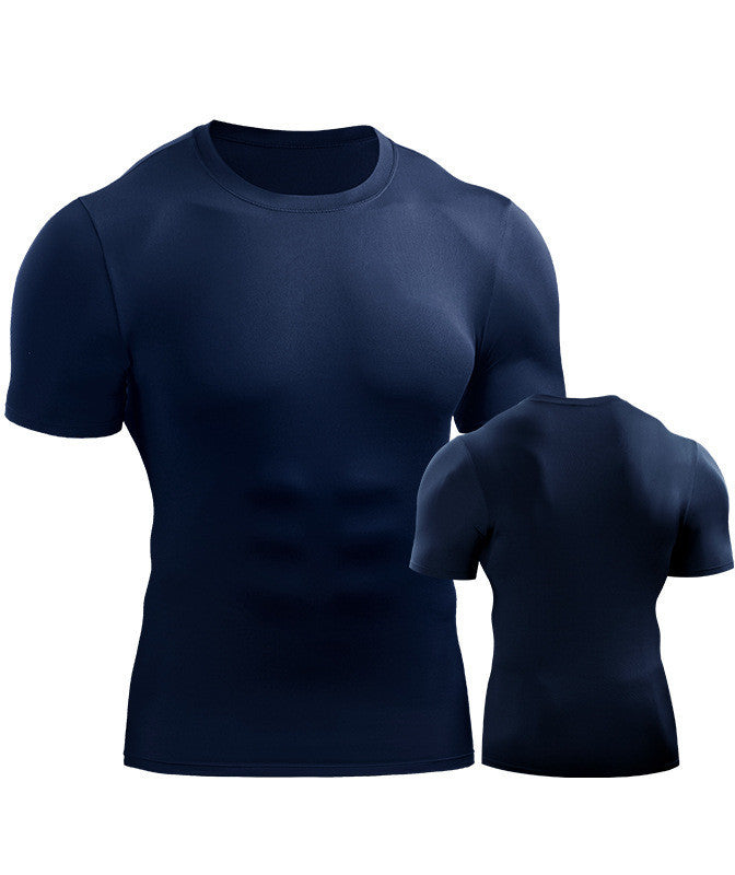 Mens Muscle Hooded Hoodies Short Sleeve T-shirt Sports GYM Slim Fit Tops Blouse - Enfance-Heureuse