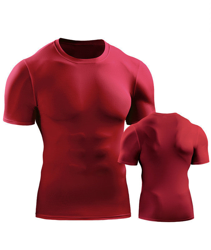 Mens Muscle Hooded Hoodies Short Sleeve T-shirt Sports GYM Slim Fit Tops Blouse - Enfance-Heureuse