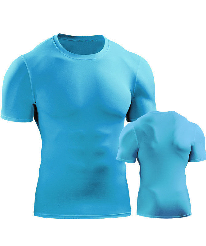 Mens Muscle Hooded Hoodies Short Sleeve T-shirt Sports GYM Slim Fit Tops Blouse - Enfance-Heureuse