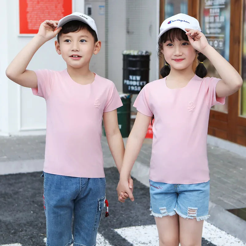 T-shirt à manches courtes en modal imprimé dessin animé pour enfants