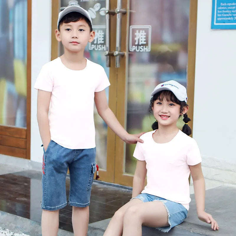 T-shirt à manches courtes en modal imprimé dessin animé pour enfants