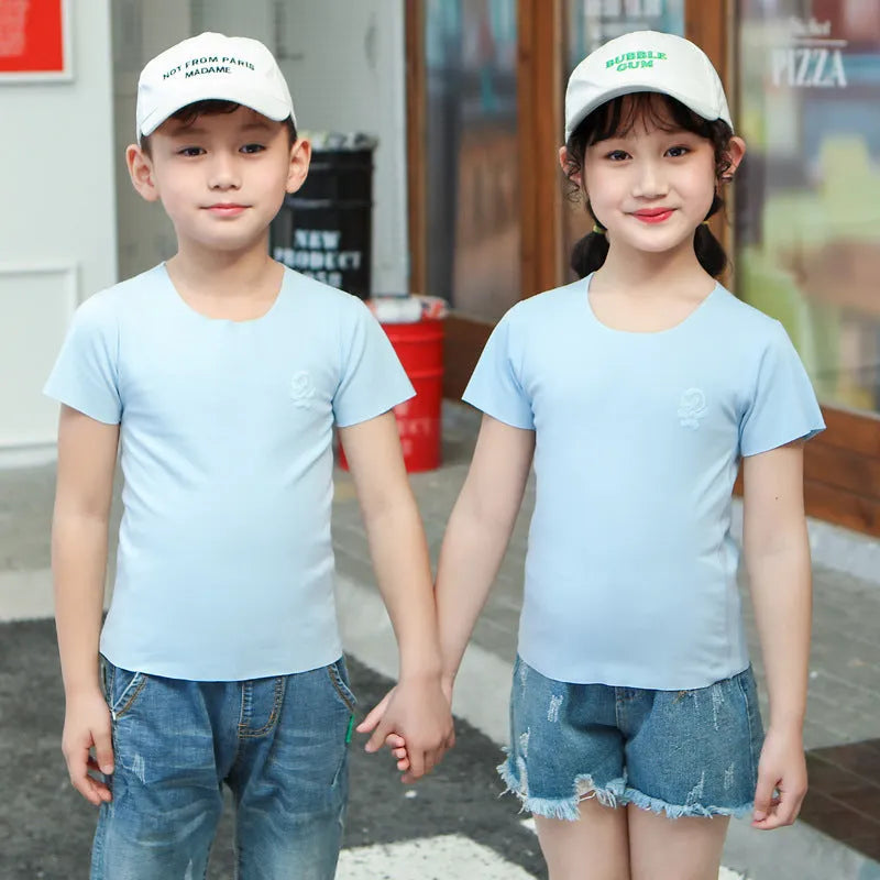 T-shirt à manches courtes en modal imprimé dessin animé pour enfants