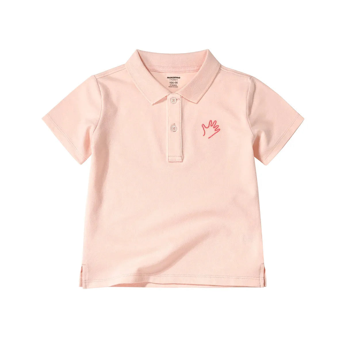 Comfortable And Breathable Top With Solid Color Lapel - Enfance-Heureuse