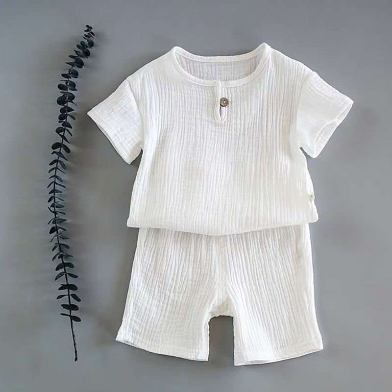 Boy And Girl Baby Short-sleeved Summer Suit - Enfance-Heureuse