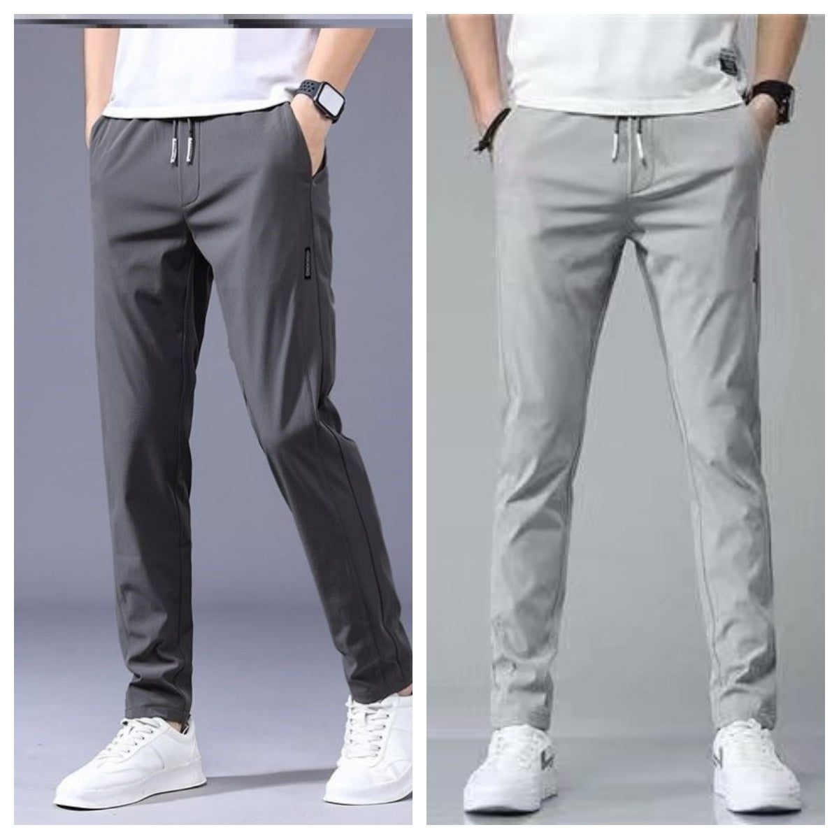 Drawstring Trousers Thin Casual Pants Korean Version Loose Straight Sweatpants Mens Clothing - Enfance-Heureuse