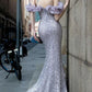 Purple Host Starry Sky Annual Meeting Beaded Toast Dress Halter Model Catwalk Fishtail - Enfance-Heureuse