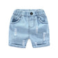 Shorts de plage en jeans déchirés pour garçons - Enfance-Heureuse
