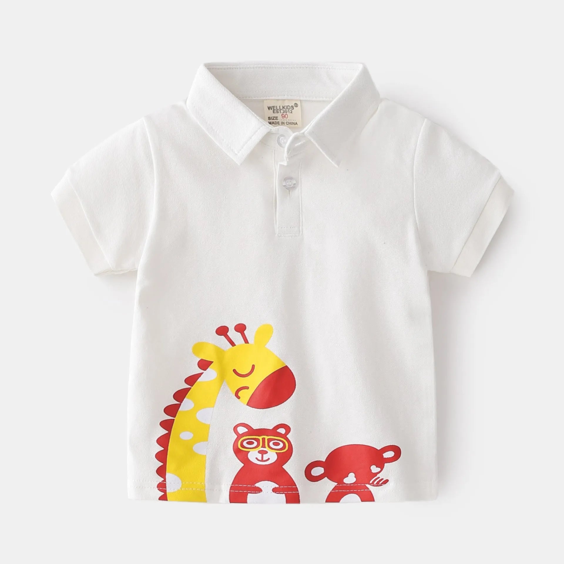 Unhooded Casual Cute Cartoon Animal Boy T Shirt - Enfance-Heureuse