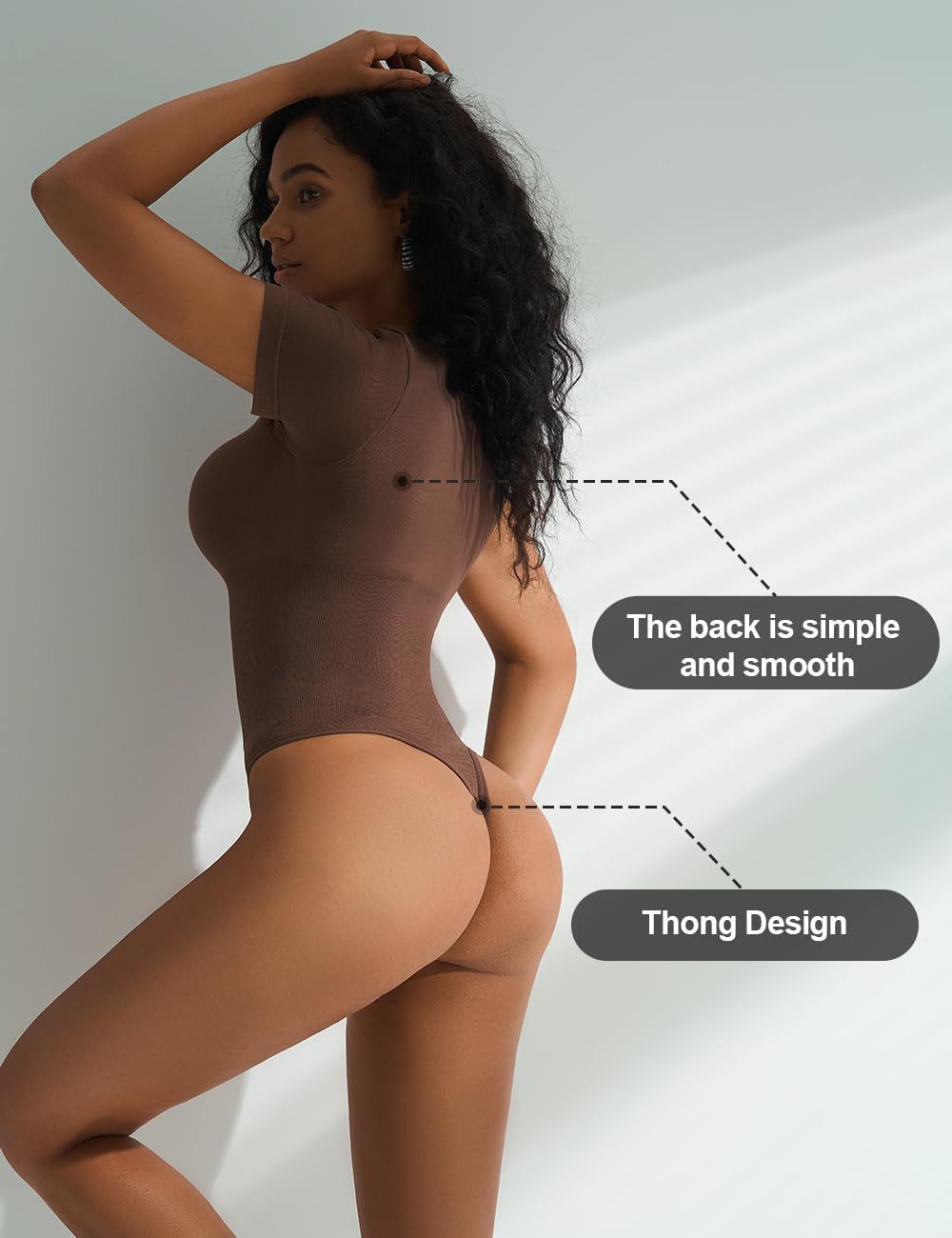 European And American Square-neck Cinched Corset Close-fitting Seamless Short Sleeve T-back - Enfance-Heureuse