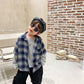 Boys plaid shirt stitching t-shirt - Enfance-Heureuse