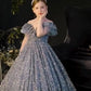 Robe de princesse à paillettes pour enfants de grande taille, costumes de défilé de style occidental pour l'hiver