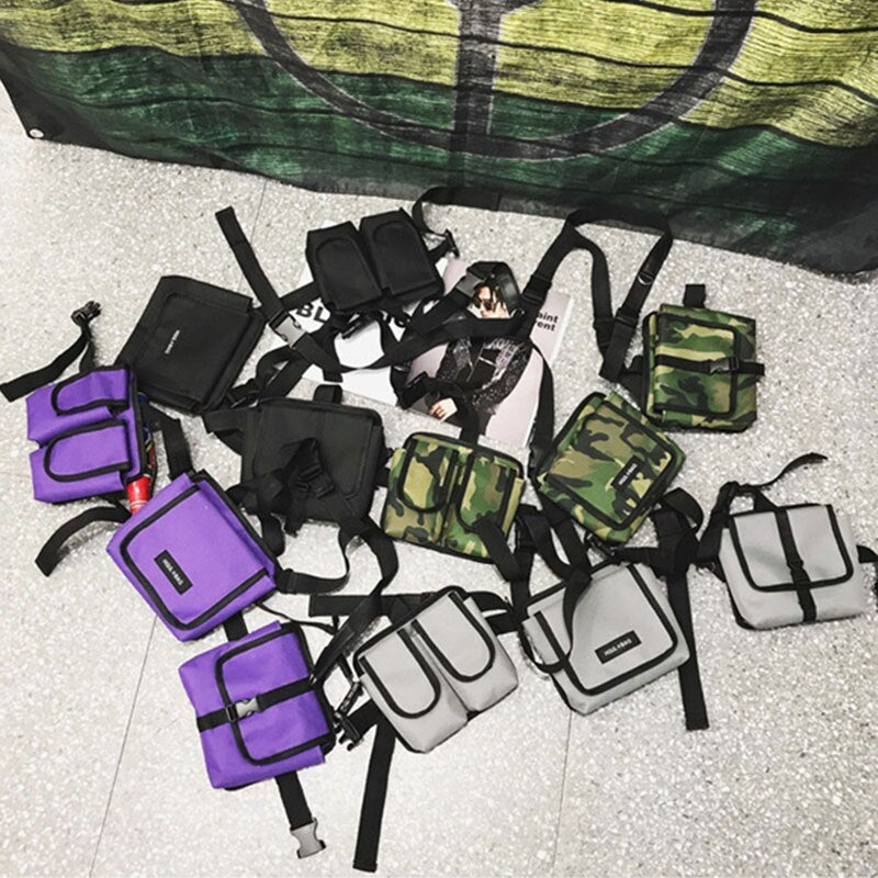 Men Tactical Shoulder Bag Men Tactical Waist Bag Boy Streetwear Functional Waist Packs Waistcoat Male Hip hop Chest Bags 030266 - Enfance-Heureuse