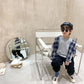 Boys plaid shirt stitching t-shirt - Enfance-Heureuse