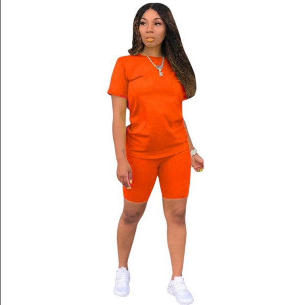 Solid Color Sports Suit Casual Two-piece Suit Women - Enfance-Heureuse