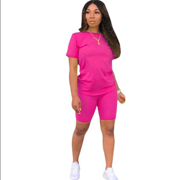 Solid Color Sports Suit Casual Two-piece Suit Women - Enfance-Heureuse