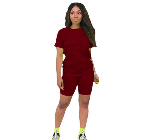 Solid Color Sports Suit Casual Two-piece Suit Women - Enfance-Heureuse