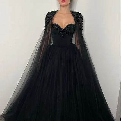 Black Evening Gown Daily Style - Enfance-Heureuse