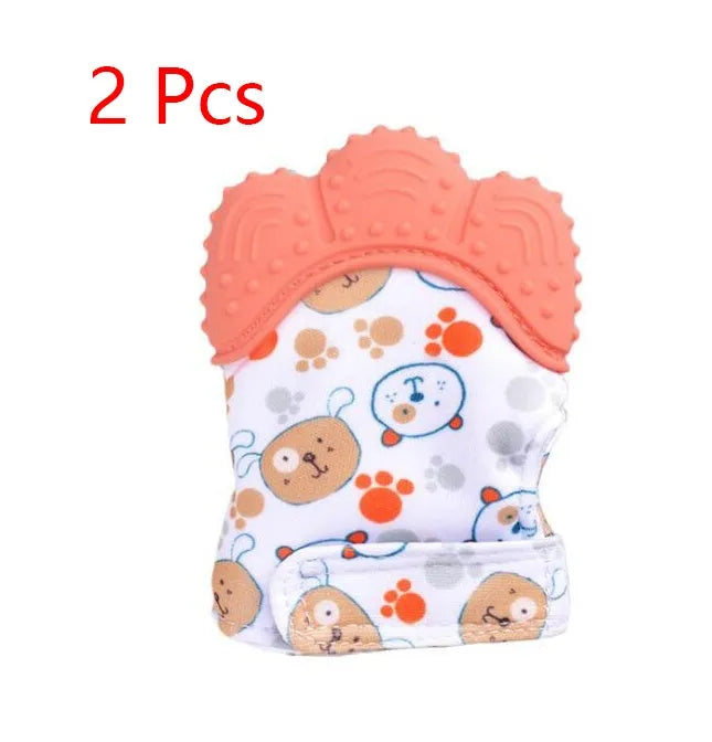 Bébé de dentition bébé anti-morsure silicone molaire gants enfants de jouets sonores - Enfance-Heureuse