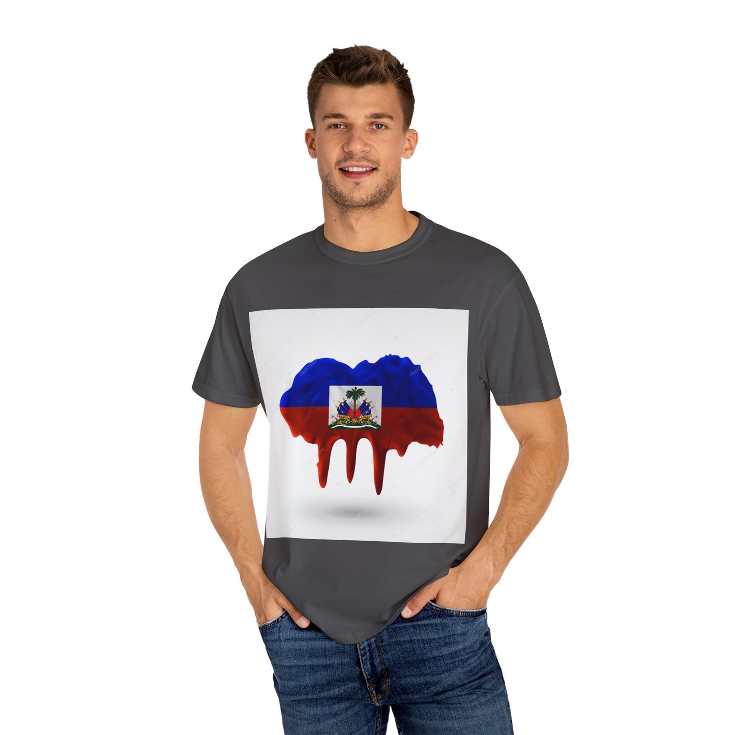 Haiti Flag Drip T-Shirt — Haitian Pride Graphic Tee