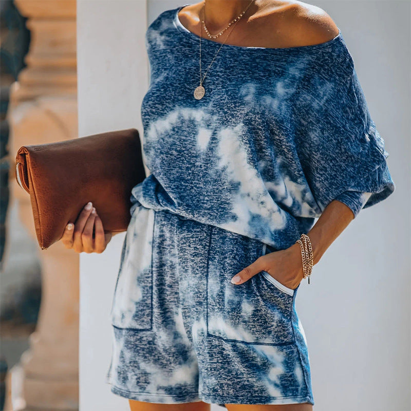 Fashion Printed Round Neck Long Sleeve Casual Suit - Enfance-Heureuse