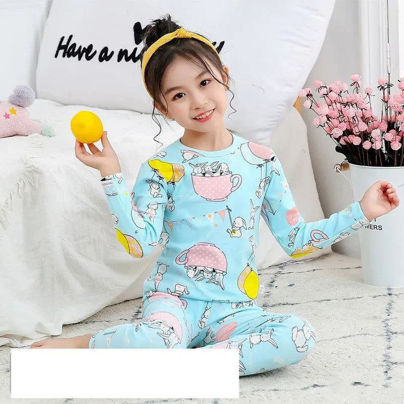 Fashion Children's Cartoon Print Thermal Underwear Set - Enfance-Heureuse
